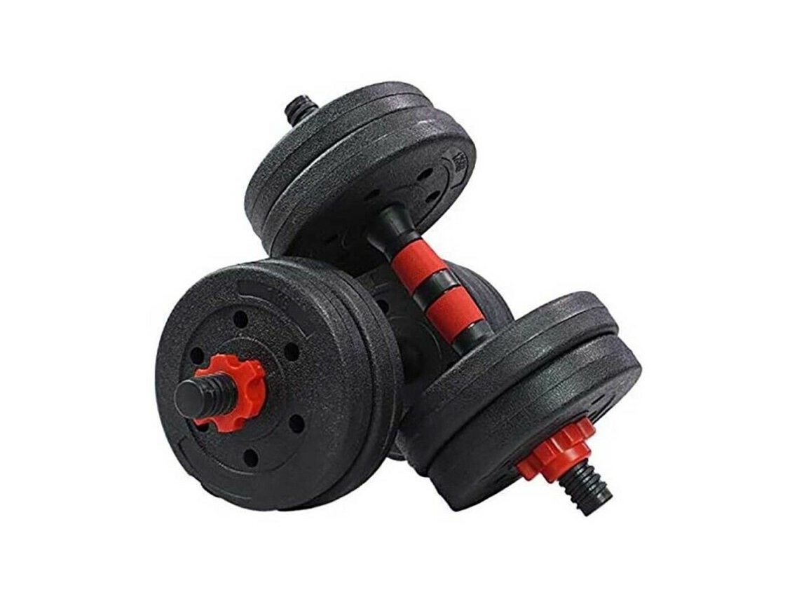 Mancuernas Pesas De Disco 7,5Kg + 7,5Kg 15Kg Total Fitness Musculación Gimnasio Plásticas EM