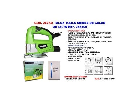 Talox tools sierra de calar 450 w js5506