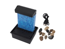 Fuente de agua de interior Baok con piedras naturales y luces LED, cascada de mesa para escritorio, hogar, USB 5V