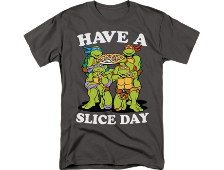 Camisetas Unisex DEEPSTONE Have A Slice Day Teenage Mutant Ninja Turtles Carbón (XL)