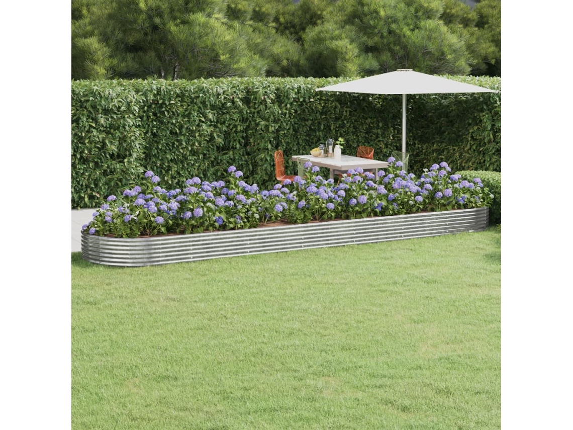 Macetero/Parterre Elevado para Jardín 600X140X36 cm Acero con Recubrimiento en Polvo Antracita