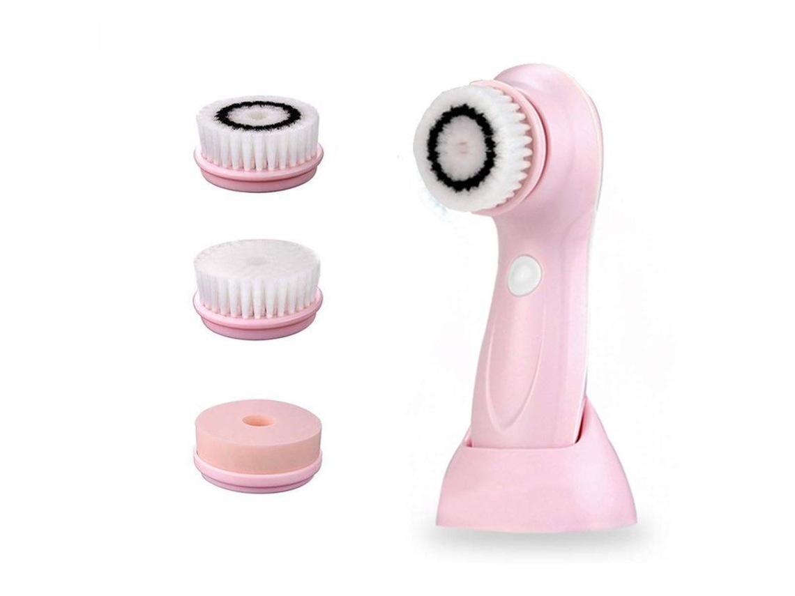 Cepillo De Limpieza Facial Eléctrico Giratorio Usb - 3 Cabezales Y Resistente Al Agua Ipx7 (rosa)