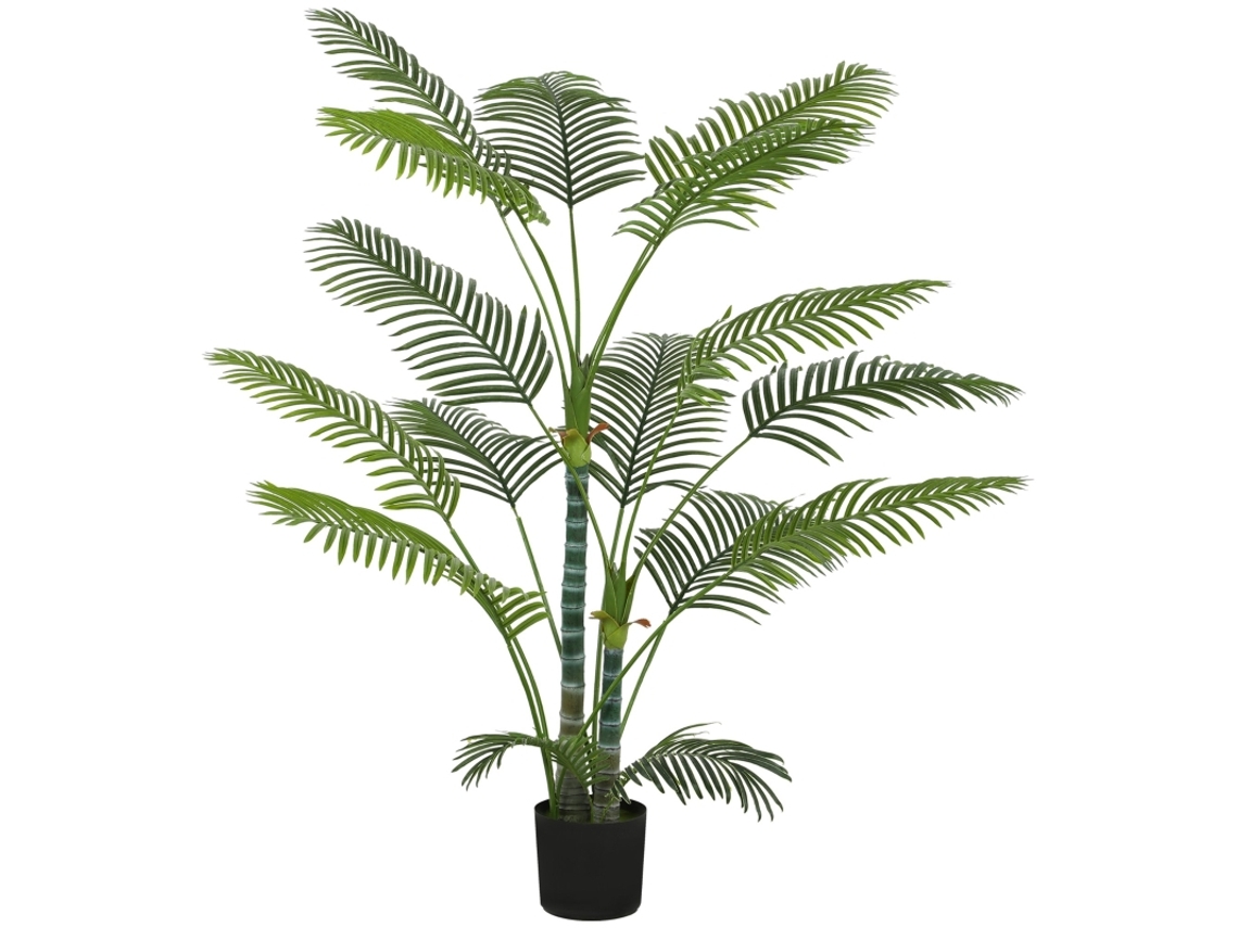 Palmera Artificial Con 16 Hojas, De Plástico Resistente A Los Rayos Uv, Para Maceta De Interior/exterior.