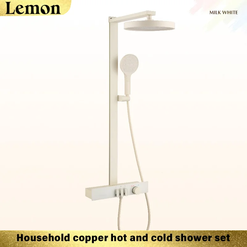 (blanco Roto) Cabezal De Ducha De Pared Con Almacenamiento Y Pantalla Digital Para Baño Y Hogar.