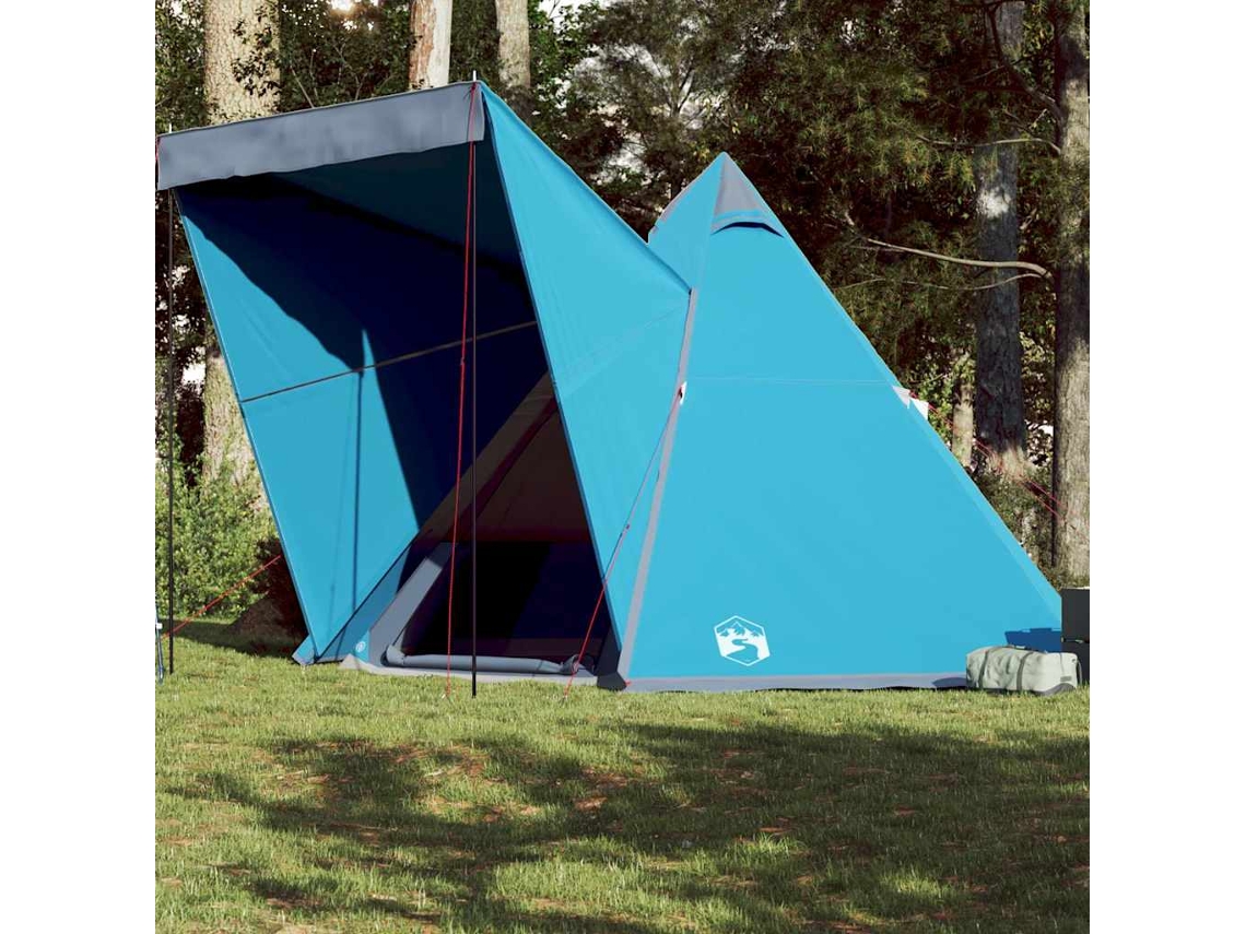 Tienda De Campaña Familiar Tipi 6 Personas Impermeable Azul