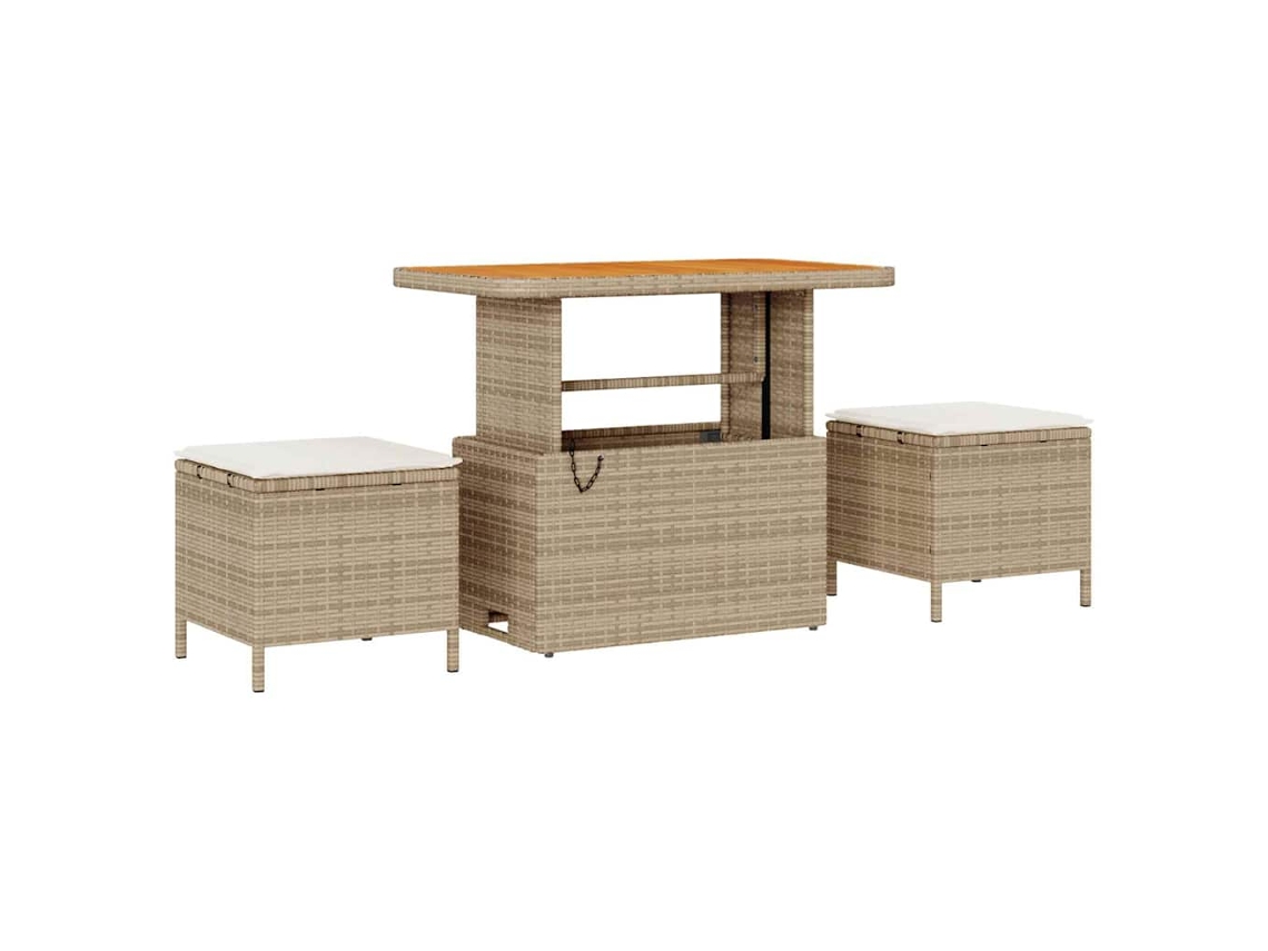 Maison Exclusive - Conjunto De Comedor De Jardín Beige Ratán Sintético