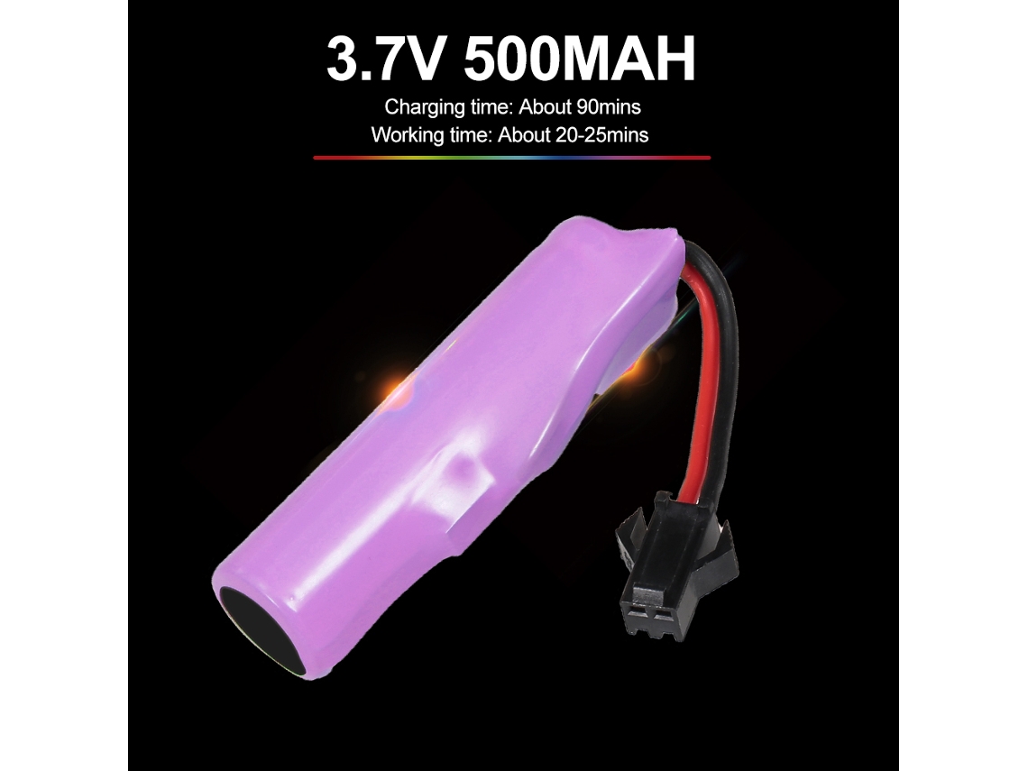 Batería Recargable Lipo De 3,7 V Y 500 Mah Con Cable De Carga Para Coche Acrobático Rc De Escala 1/28 Y 2,4 Ghz.