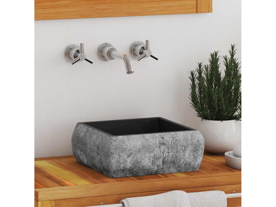 Lavabo 30x30x13 cm Mármol Negro DKD HOME DECOR