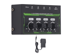 Amplificador De Auriculares Estéreo De 4 Canales De Bajo Ruido Con Divisor De 6,35 Mm Para Estudio De Grabación.