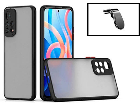 Kit Carcasa Trasera Protección Cámara + Soporte de Auto Xiaomi Redmi Note 11 Pro GIFT4ME Negro