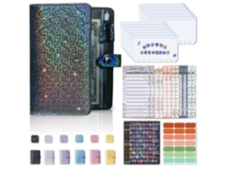 Cuaderno Siurn A6 de hojas sueltas en cuero sintético. Incluye 12 sobres grises con cremallera.