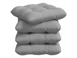 Cojines para asiento, 4 unidades, color gris nube, 45 x 45 x 12 cm, tela HARLANV1