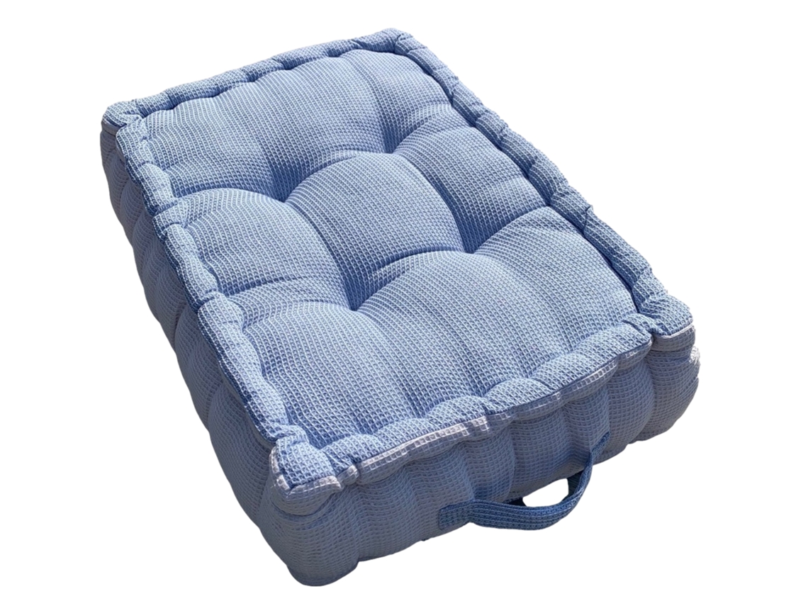 Cojín CUSHIONS, POUFS AND MORE Respaldo Palet Modelo Waffle Azul 60X80X10 – 100% Algodón