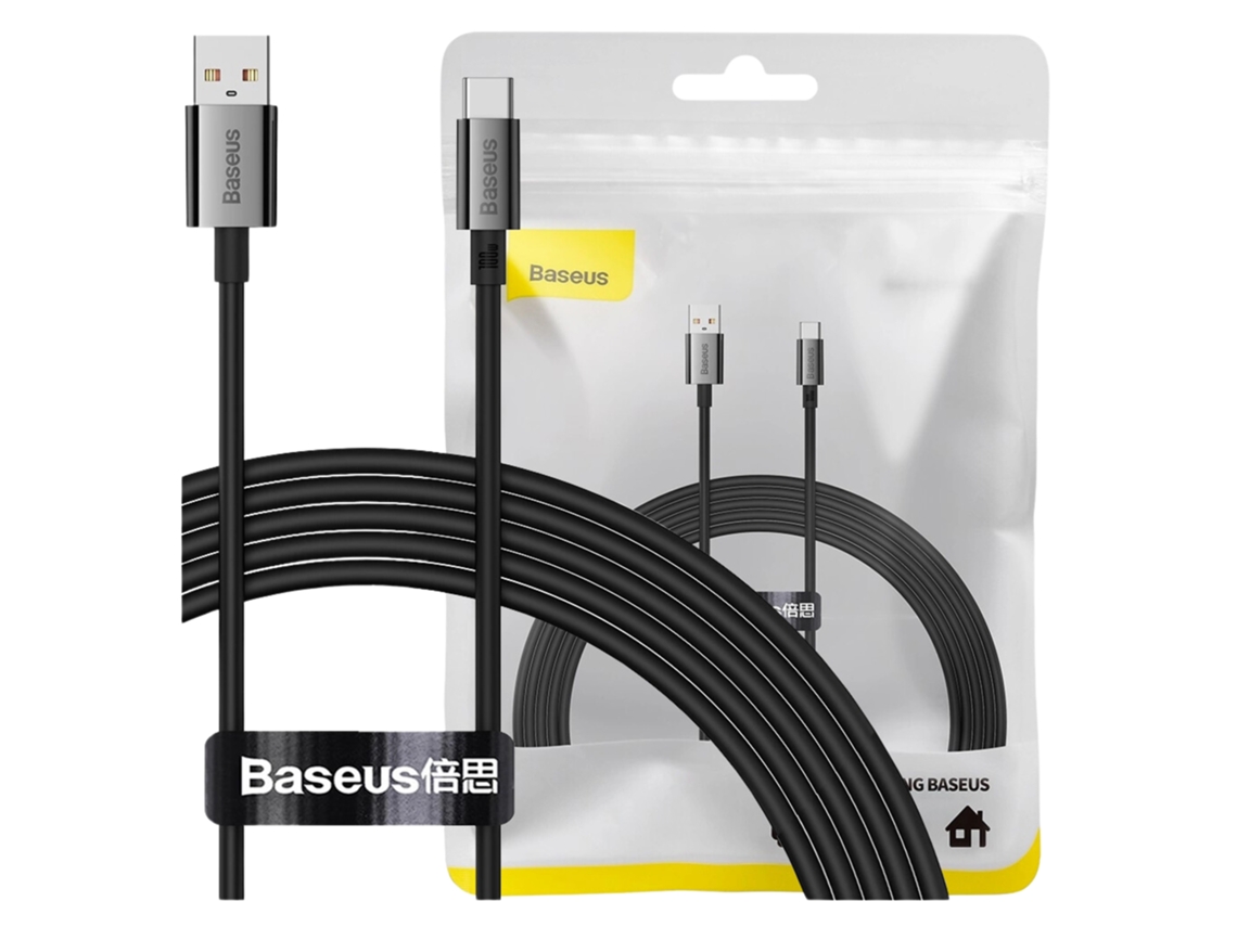 Cable USB a USB C Baseus para portátil, carga rápida, 100 W, 1,5 m
