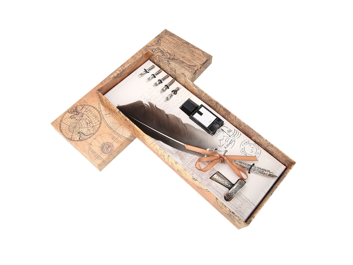 Pluma De Caligrafía Vintage Retro Plume Con 5 Puntas Reemplazables Y Caja De Regalo N.° 2