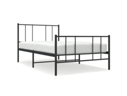 Maison Exclusive - Estructura Cama Sin Colchón Con Estribo Metal Negro 107x203 Cm