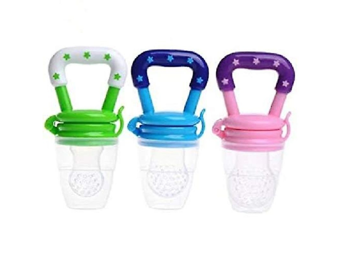 Ventilador De Frutas Para Bebés, Paquete De 3 - Succión De Alimentos Frescos - Chupete De Silicona Para La Dentición - Juguete Para La Dentición De Bebés Y Niños