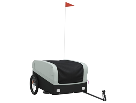 Remolque para bicicleta hierro VIDAXL negro y gris (45 kg)