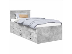 Maison Exclusive - Sofá Cama Con Cajón Manual Gris Concreto Y Negro 70 X 190 Cm
