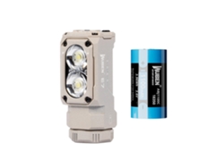 Linterna frontal LED recargable Wuben E7 2 en 1, 1800 lúmenes, color verde, con diadema y batería compacta 18350/18650, mini luz trasera EDC.