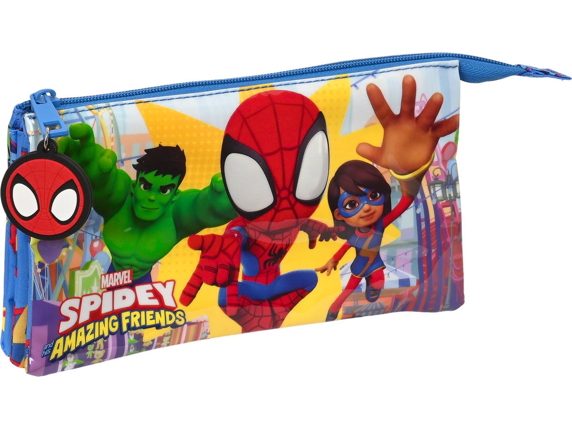 Estuche Triple SPIDERMAN Azul (22 x 12 x 3 cm)