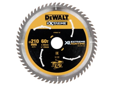 DEWALT DT99567-QZ - Hojas para Sierra Circular Estacionaria XR EXTREME RUNTIME 210mm x 30mm 60D