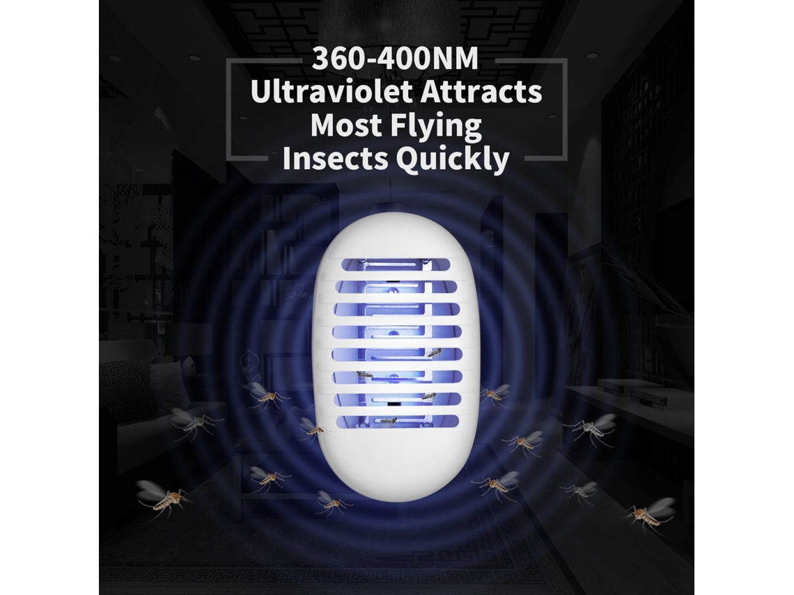 Lámpara eléctrica antimosquitos, descarga eléctrica silenciosa, luz UV, eliminador de insectos para uso en interiores.