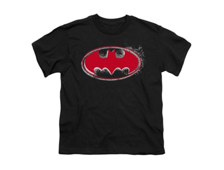 Camiseta ROCKINSTONE de Batman Hardcore Noir con logo de murciélago para jóvenes (L)