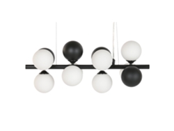 Lampara Techo Metal Cristal Bolas Negro 60x20x96cm