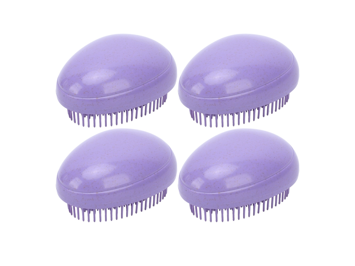 4 Cepillos Para El Cabello Con Forma De Huevo Y Cerdas De Paja De Trigo Para Desenredar Cabello Largo, Grueso Y Rizado.