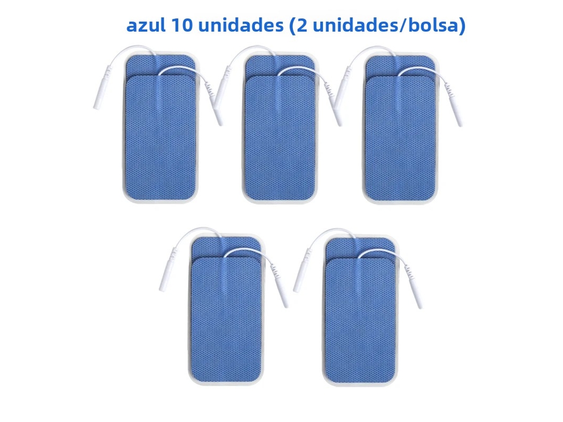 (azul, 10 Piezas, 5x9cm) Parches De Electrodos No Tejidos, 5x9cm, Con Conector De 2mm