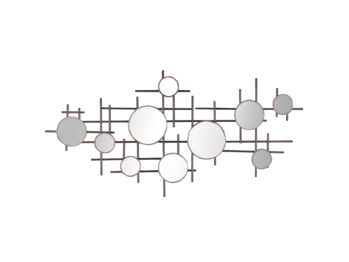 Espejo decorativo BELIANI Ibos de Hierro Negro 113x2x55