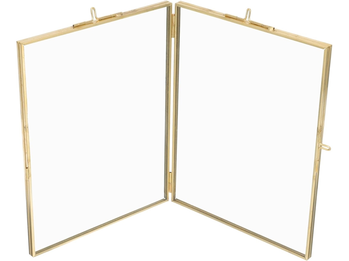 Marco Fotos Sencillo Elegante Cristal Dorado Estilo Nórdico Decorativo Exhibir Recuerdos Plantas Secas Mesa