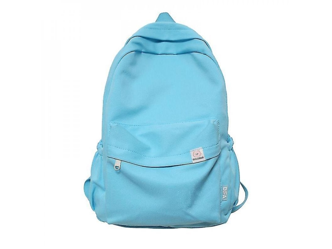 2026-mochila Mujer Impermeable Nylon Casual Viaje Escolar Adolescentes Color Sólido 20-35l Azul