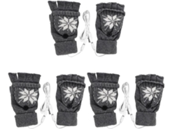 3 pares de guantes de punto sin dedos para uso en exteriores