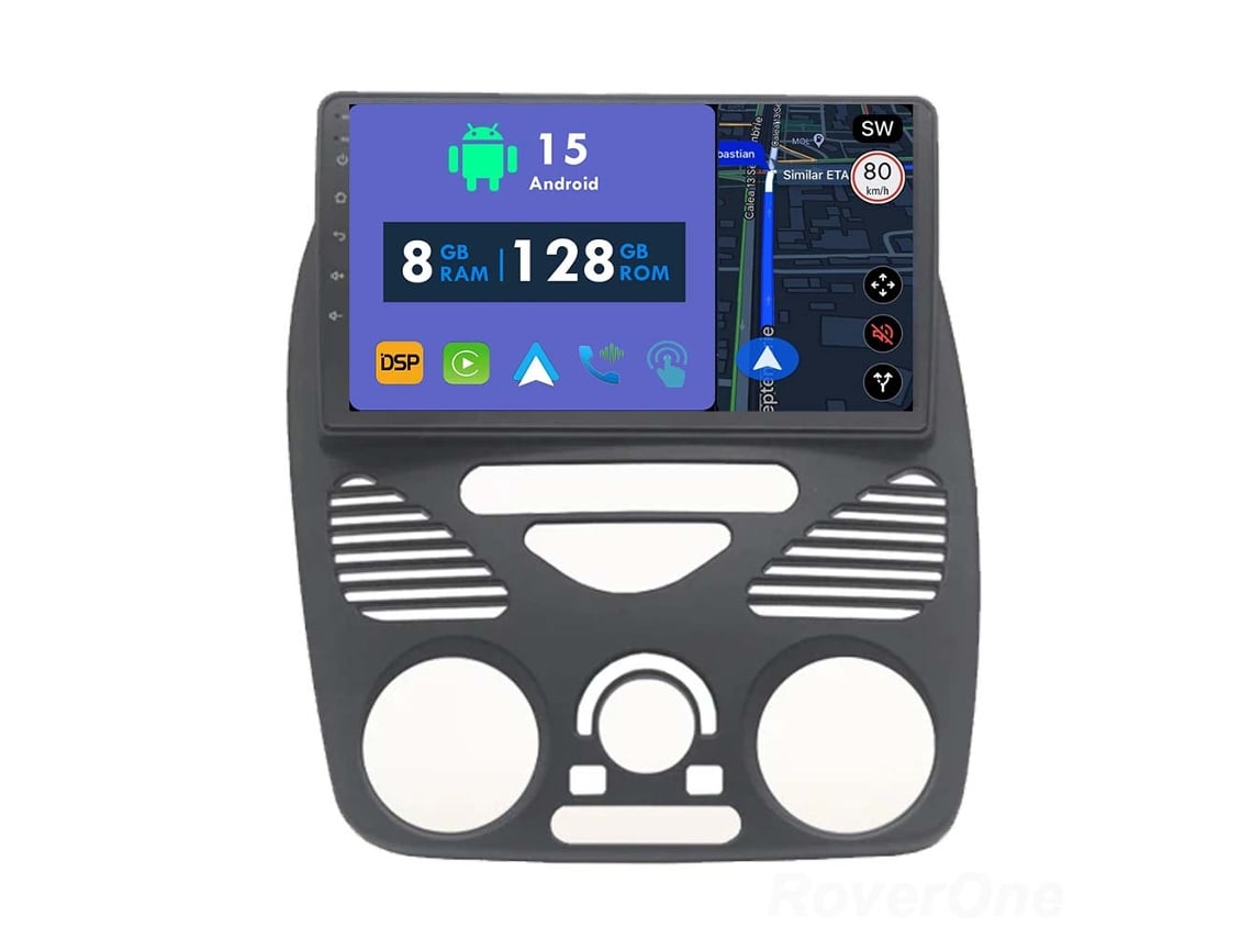 Coche Radio Android Auto Autoradio 8GB RAM 128G ROM CarPlay Navegación GPS Pantalla Táctil RoverOne para Fiat Siena Palio Albea Weekend 2004 - 2006 