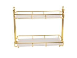 Organizador de maquillaje de 2 niveles para tocador de baño
