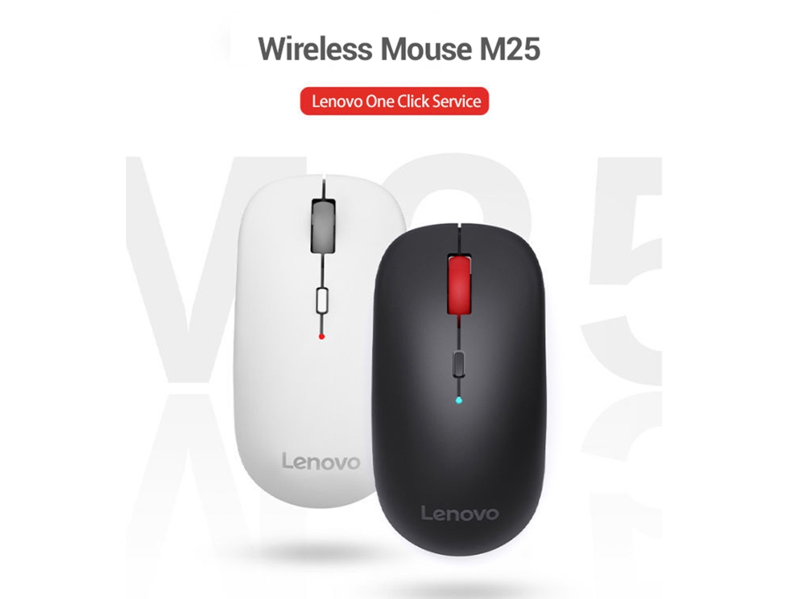 Ratón Inalámbrico Lenovo M25, Conexión 2.4g, Plug And Play, Diseño Ergonómico, Compatible Con Windows 10 Y Macos Para Ordenadores Portátiles.