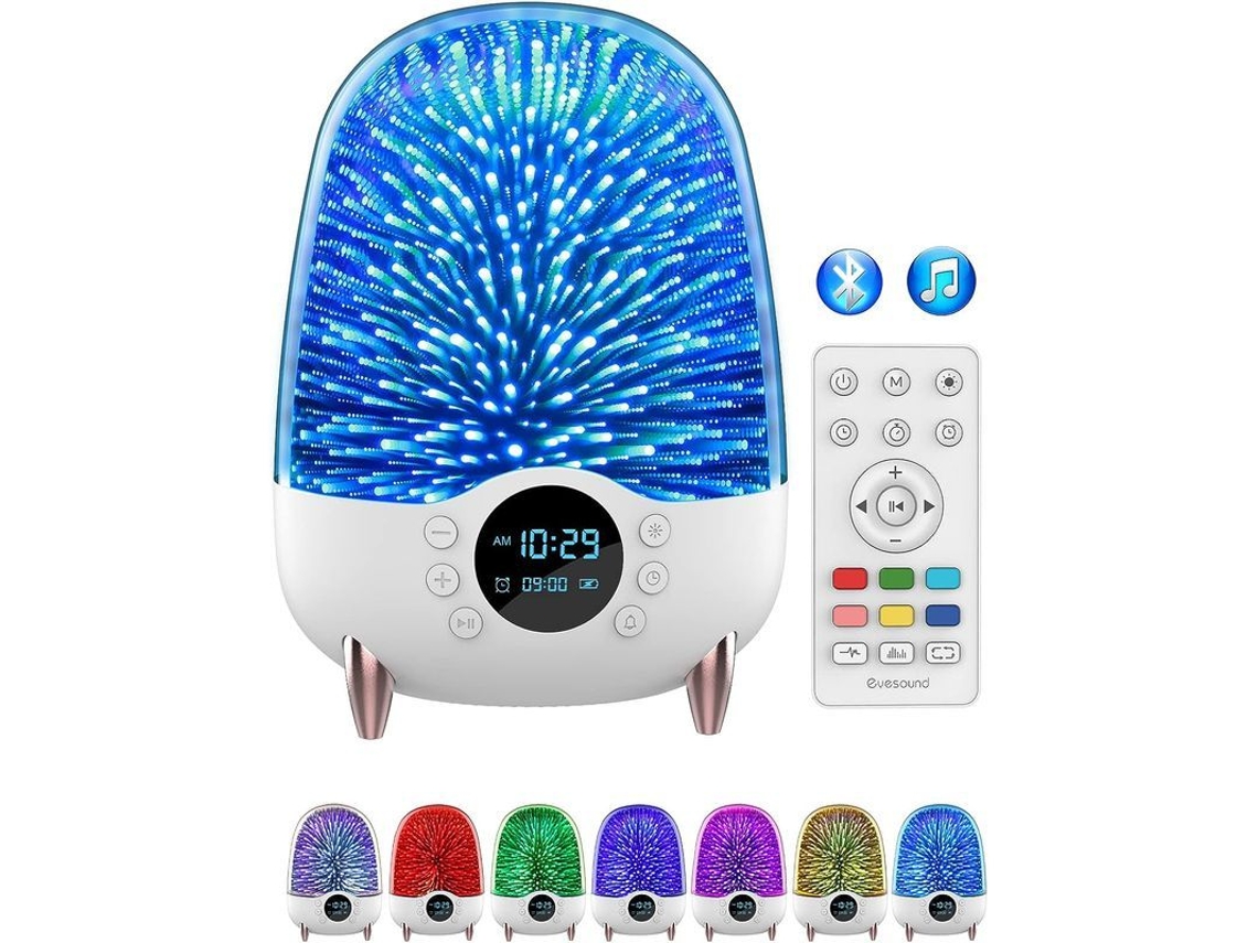 Altavoz Bluetooth Portátil Con Luz Nocturna 3d, Batería 3000mah Y Control Remoto
