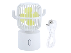 Mini Ventilador De Escritorio Portátil Recargable Por Usb Con 3 Velocidades Y Ángulo De 80° - Blanco