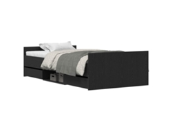 Maison Exclusive - Estructura De Cama Con Cabecera Roble Negro 203 X 103 X 50 Cm