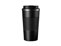Vaso térmico para café con tapa abatible, taza de viaje de acero inoxidable de doble pared con aislamiento al vacío, tapa a prueba de fugas, C