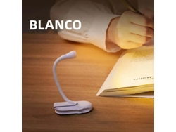 Lámpara De Lectura Led Portátil Recargable Por Usb (blanca) Con Clip, Lámpara De Escritorio Giratoria De 360°