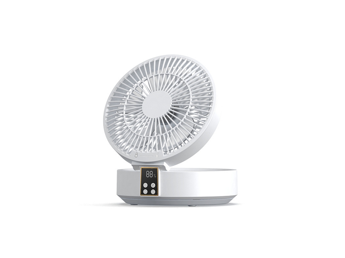 Ventilador USB recargable silencioso - Con control remoto y pantalla LED - Oscilación de 120° - Velocidad del ventilador ajustable
