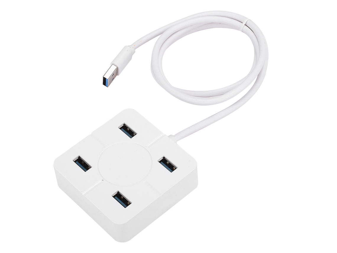 Divisor Usb3.0 Concentrador 4 En 1 Estación De Acoplamiento Accesorio De Portátil De 4 Puertos Blanco