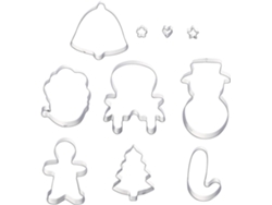 10piezas Kit Cortadores Galletas Acero Inoxidable Molde Pasteles Fiestas Infantiles Navidad