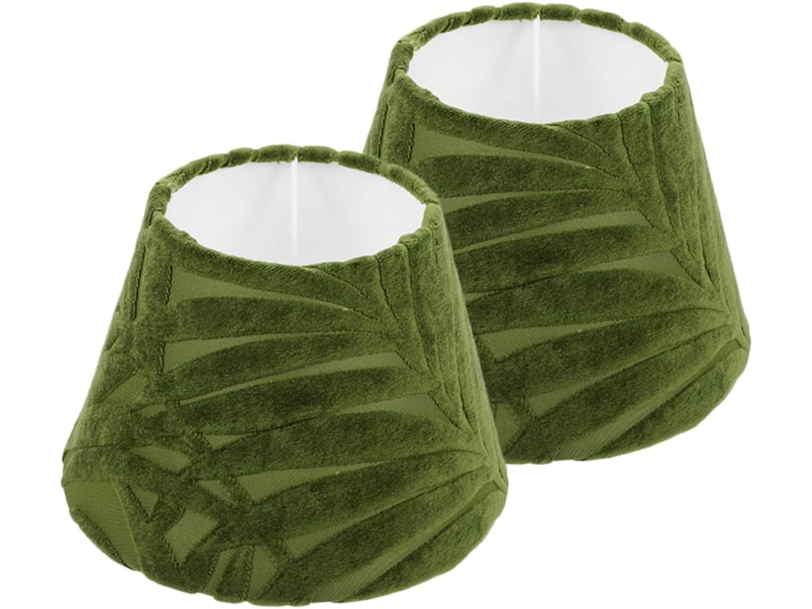 2 Pantallas De Lámpara Cilíndricas Grandes De Tela Verde Para Sala De Estar Y Dormitorio, Soporte De Metal, Iluminación