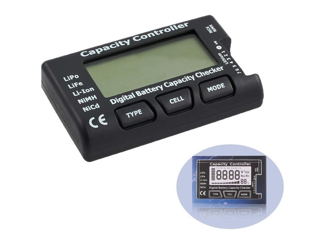 Comprobador Digital De Capacidad De Baterías Con Pantalla Lcd Para Baterías Lipo, Nimh Y Li-ion, Comprobador De Voltaje Y Capacidad.
