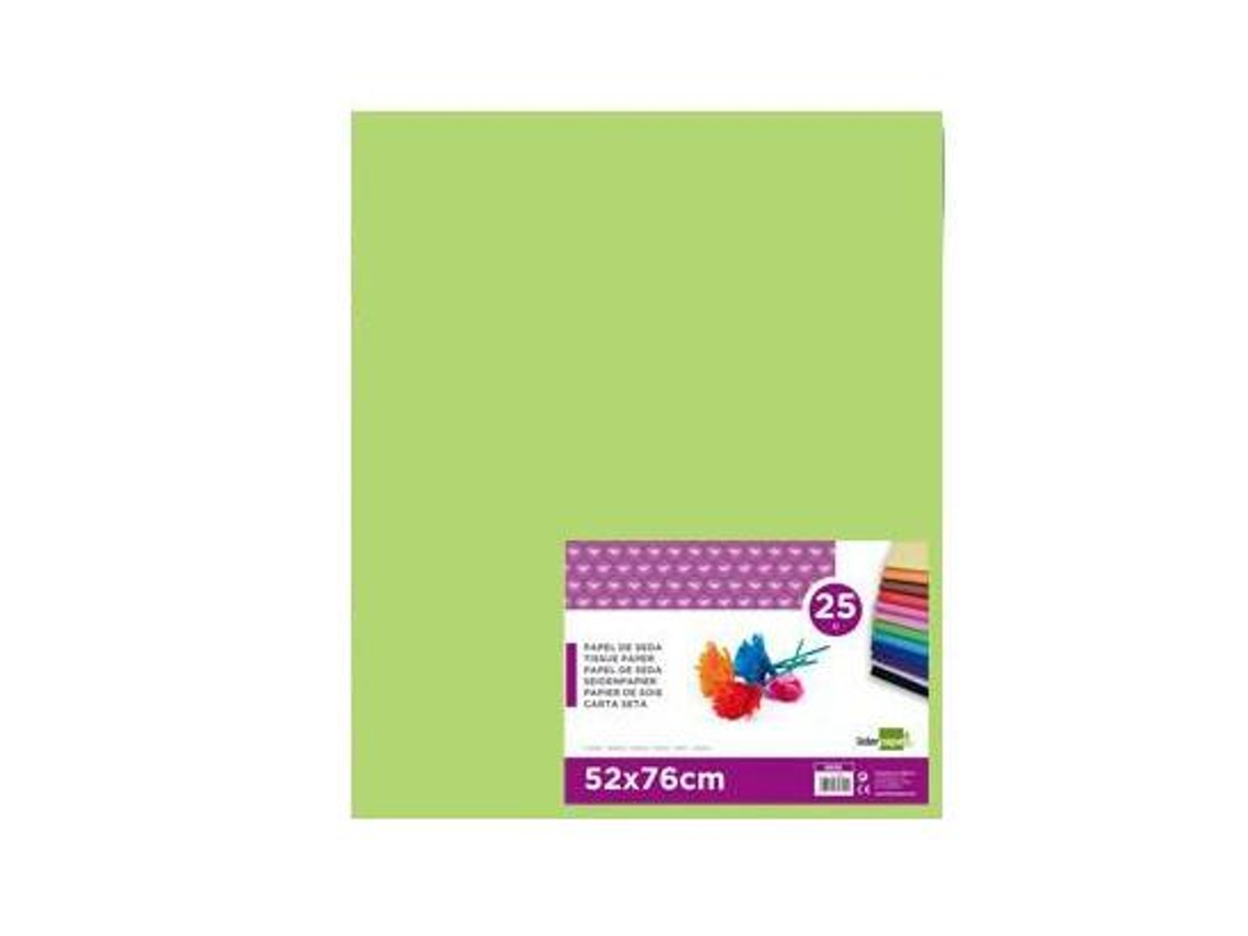 Papel Seda Liderpapel 52 X 76 Cm 18 Grs Verde Medio Emb. 25 onzas
