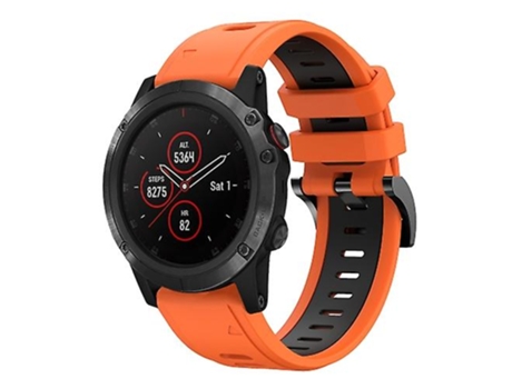 Correa Smartwatch Para Garmin Fenix 5 Plus 22Mm Naranja-Negro VENISYMLIS